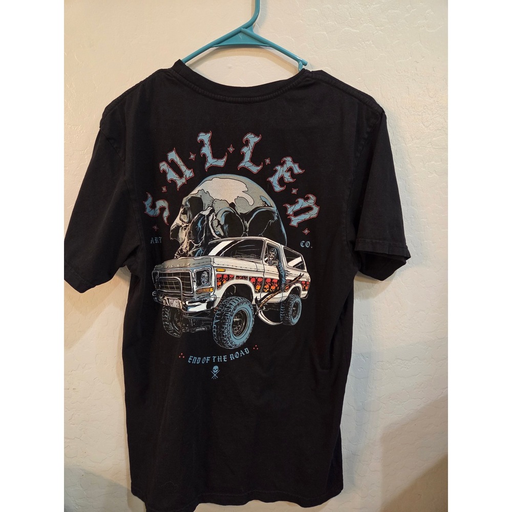 Sullen Art Collective End of the Road Skull Truck Graphic Tee Black Medium